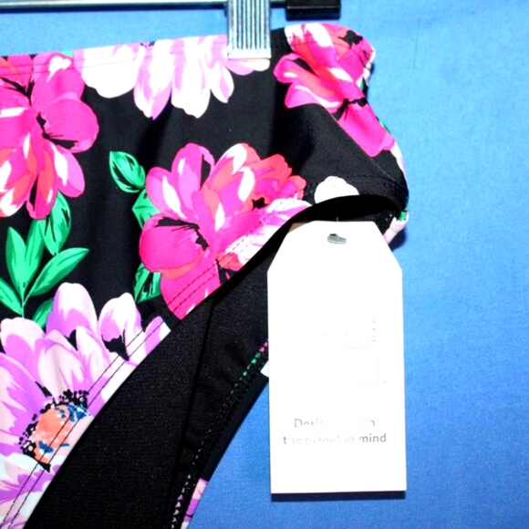 Time and Tru High Waist Bikini Bottoms Floral Large 12-14 NWT - Picture 4 of 7